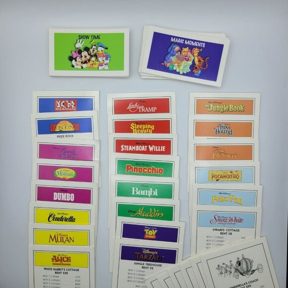 Disney Monopoly 2001 Replacement Cards Deeds Rules Manual Hasbro Magic Moments - Picture 1 of 9
